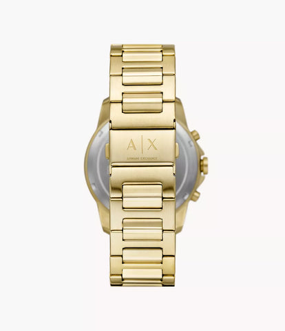 Armani Exchange Chronograph Gold-Tone Stainless Steel Watch and Bracelet Set