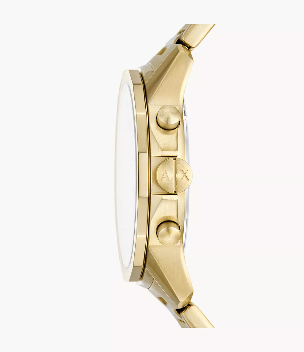 Armani Exchange Chronograph Gold-Tone Stainless Steel Watch and Bracelet Set