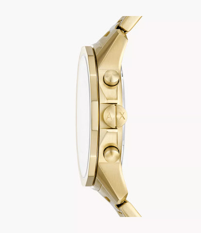 Armani Exchange Chronograph Gold-Tone Stainless Steel Watch and Bracelet Set