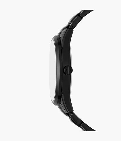 Armani Exchange Multifunction Black Stainless Steel Watch and Necklace Set