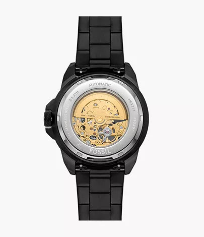 Fossil - Bronson Automatic Black Stainless Steel Watch